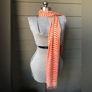 Groovy vintage orange and white swirl scarf